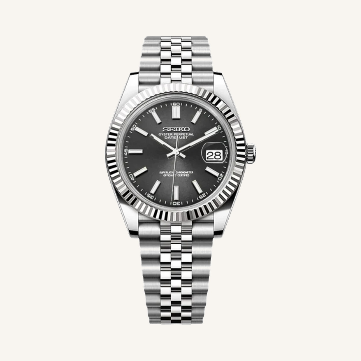 Seikjust Black with Jubilee bracelet