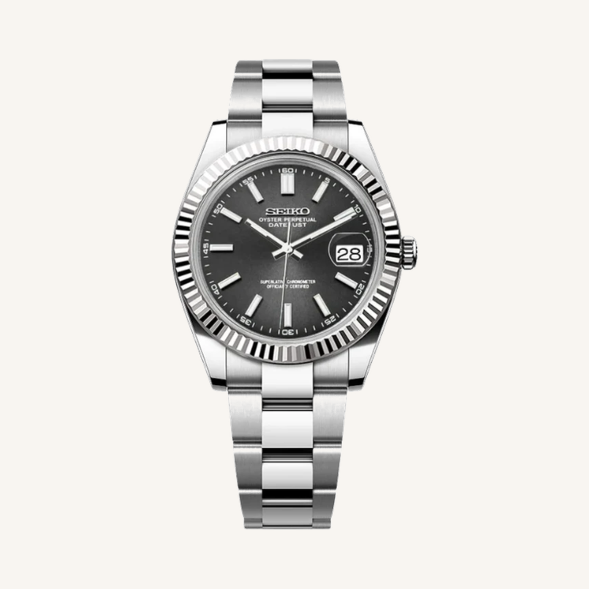 Seikjust Black with Oyster bracelet