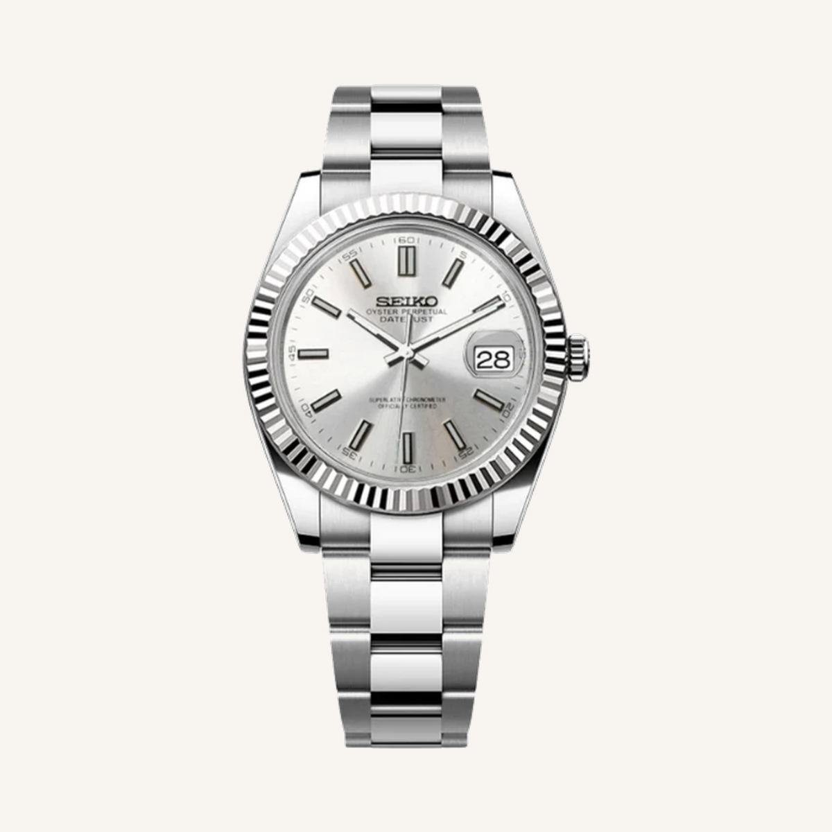 Seikjust Silver with Oyster bracelet