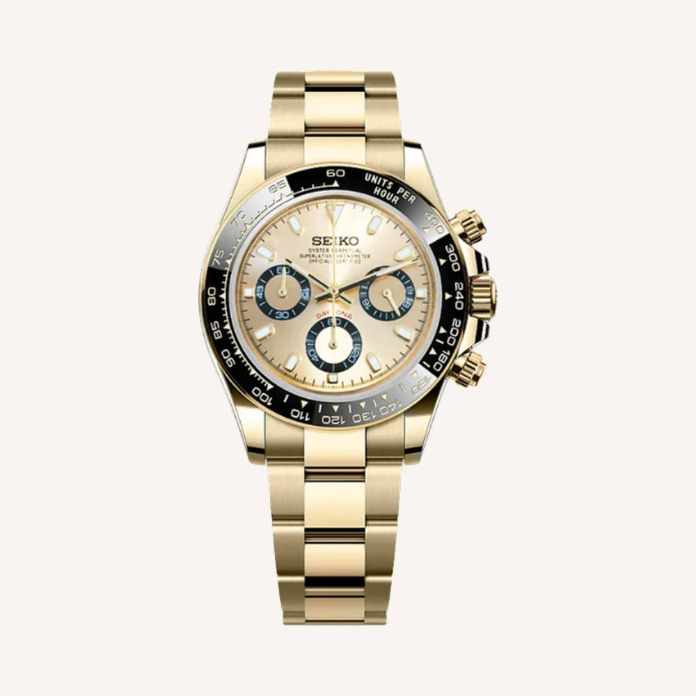 Seitona Champagne Panda gold Oyster bracelet