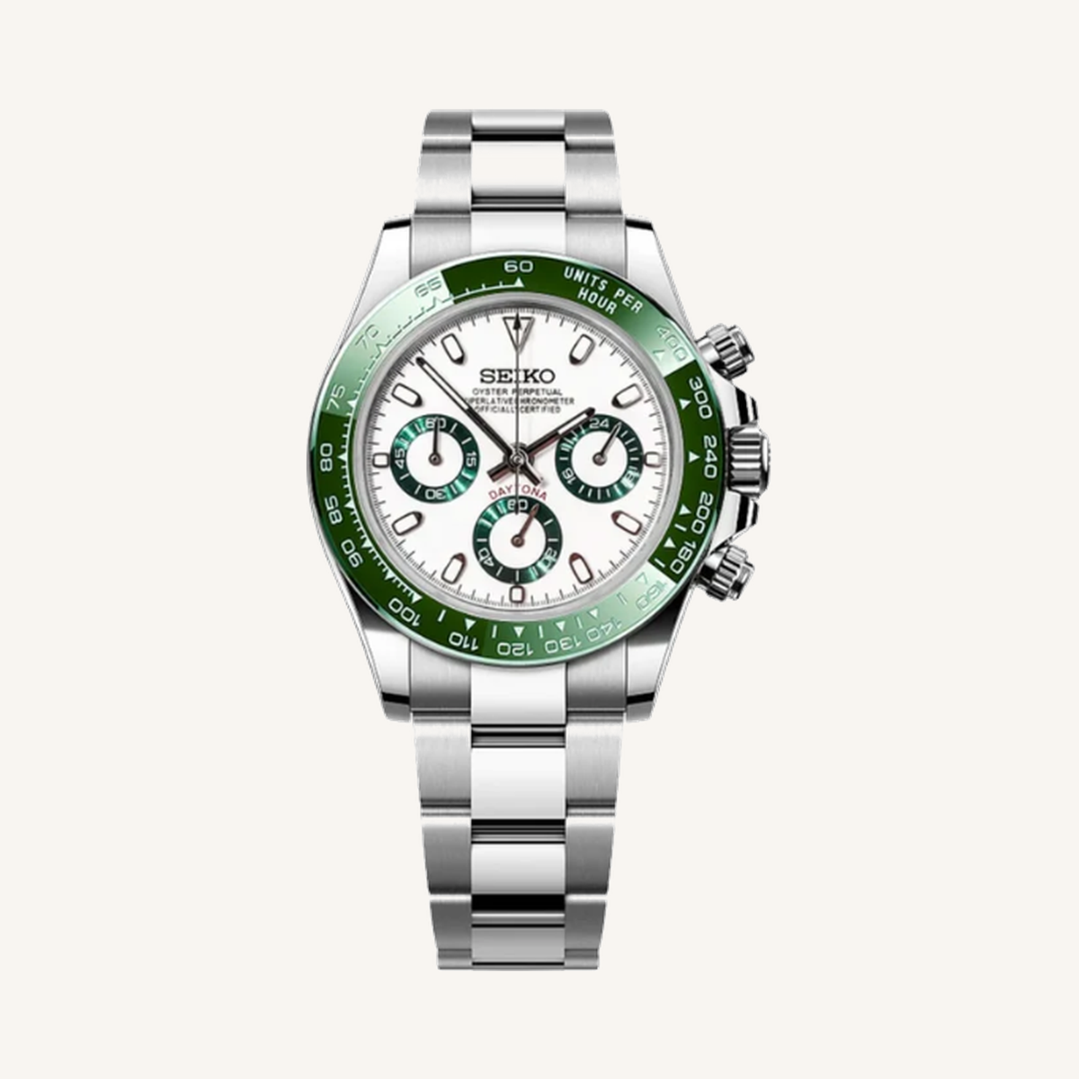 Seitona Green Panda with Oyster bracelet