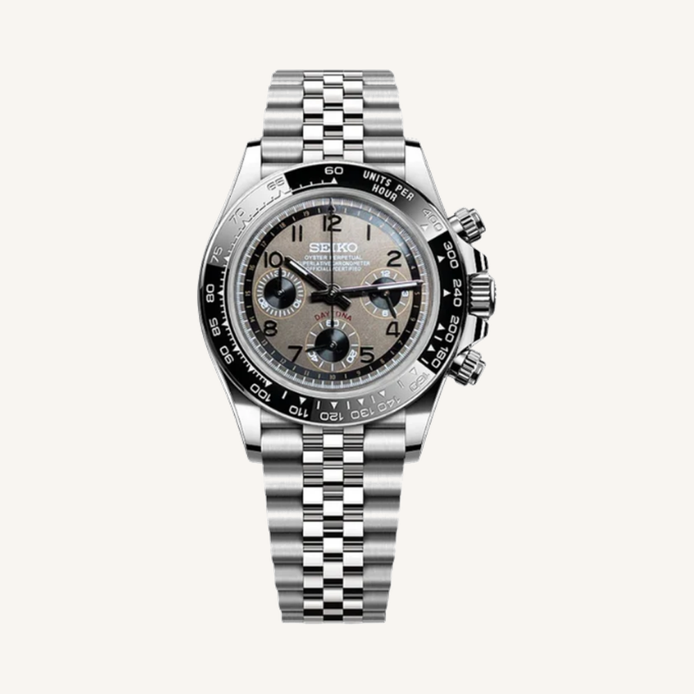 Seitona grey Arabic chronograph, Jubilee bracelet