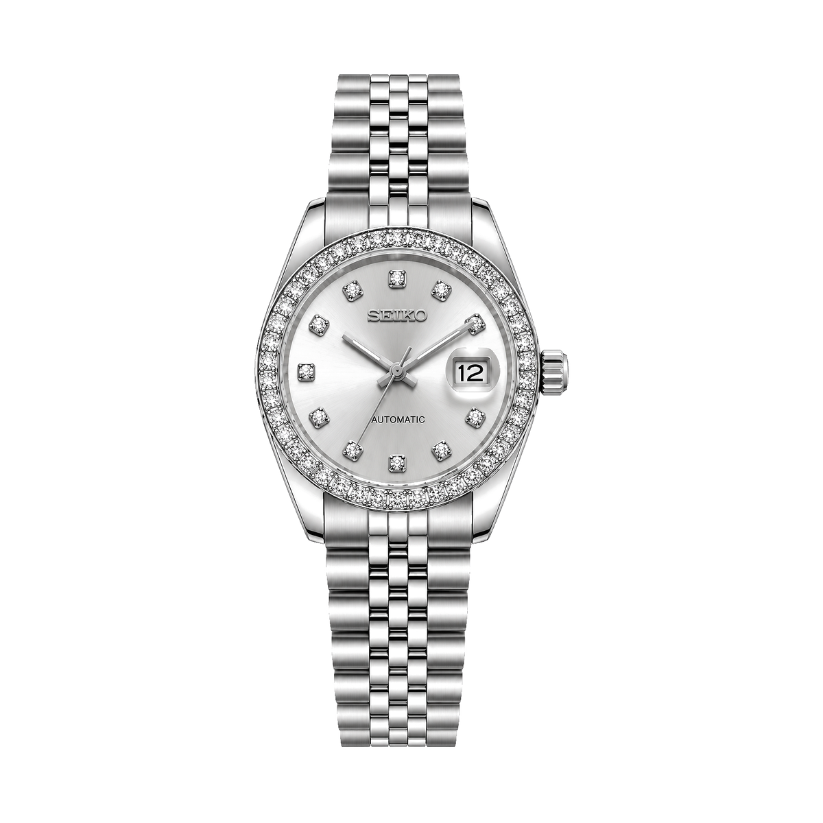 Seikjust Lady Silver Diamond Bezel