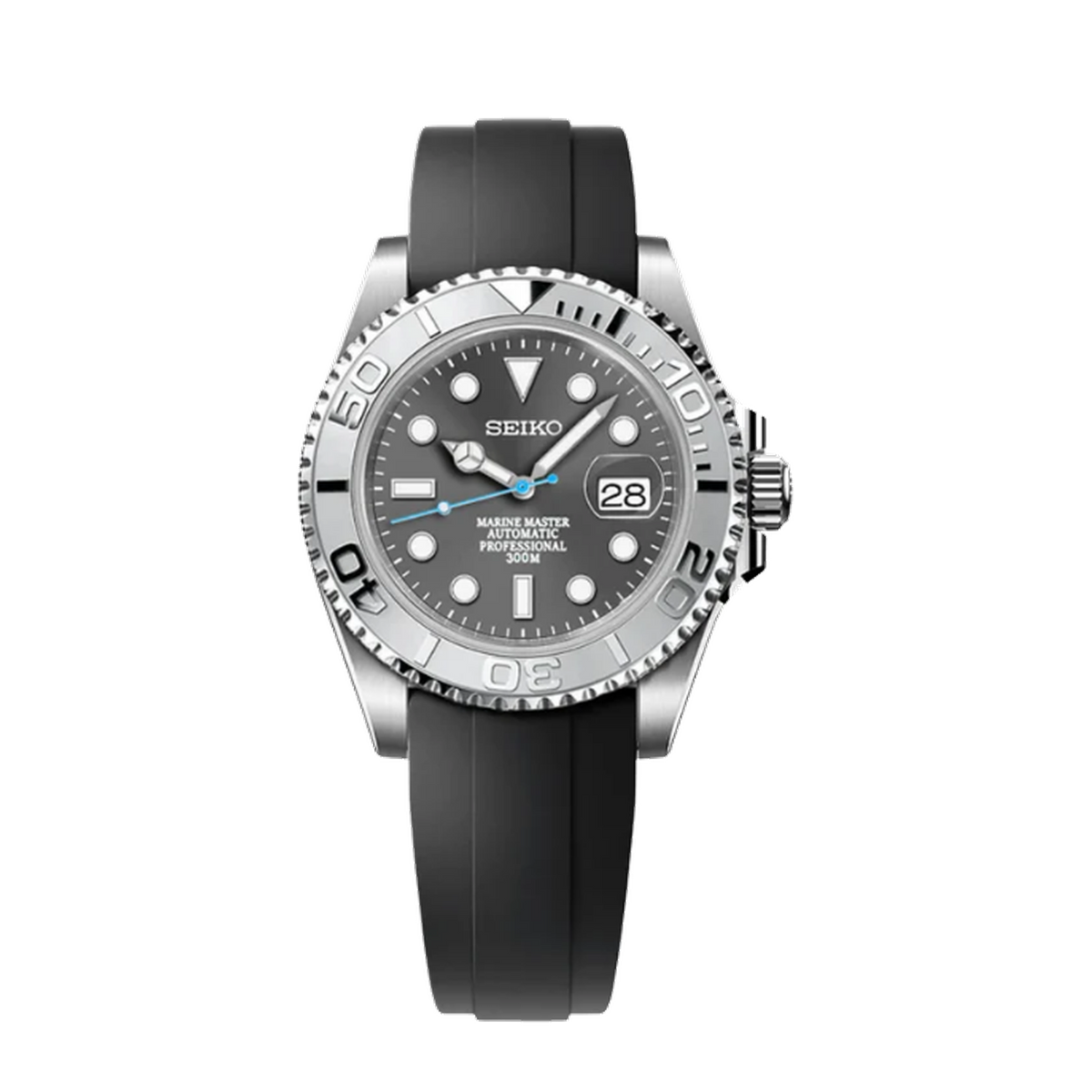 Seikmarin Grey Silver – Black Silicone