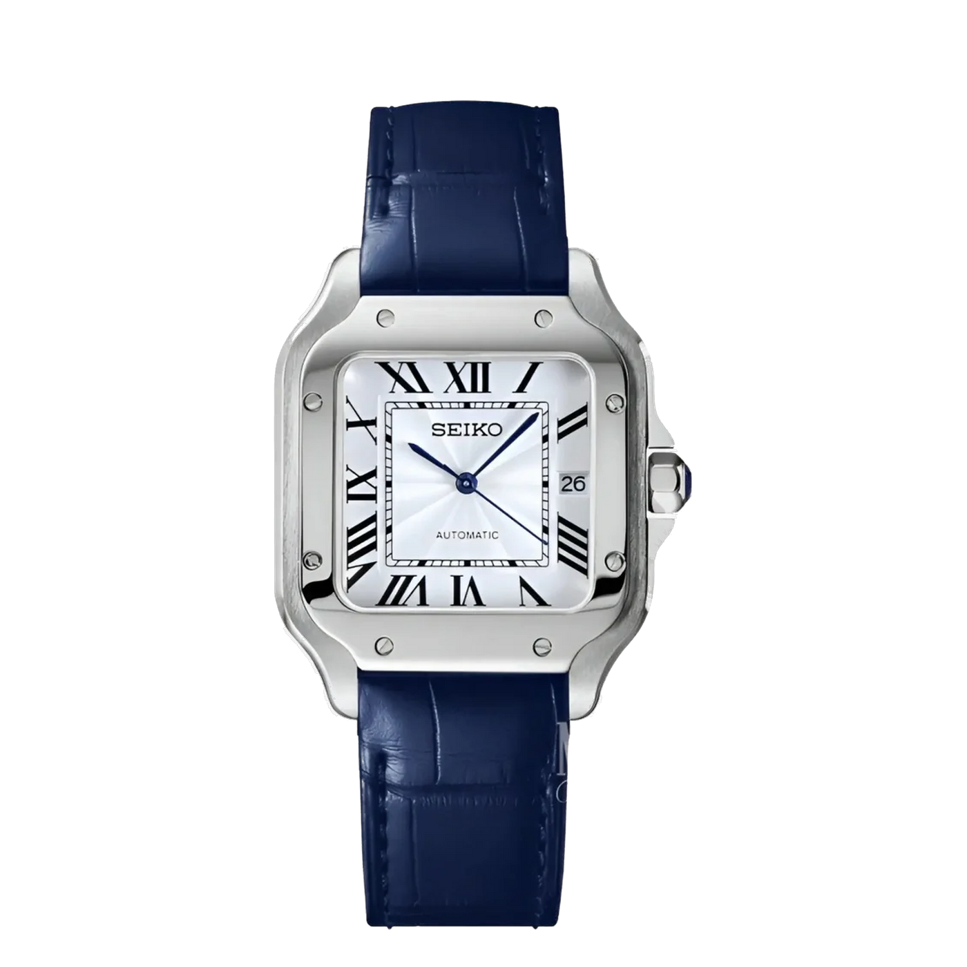 Santeik White Blue Leather