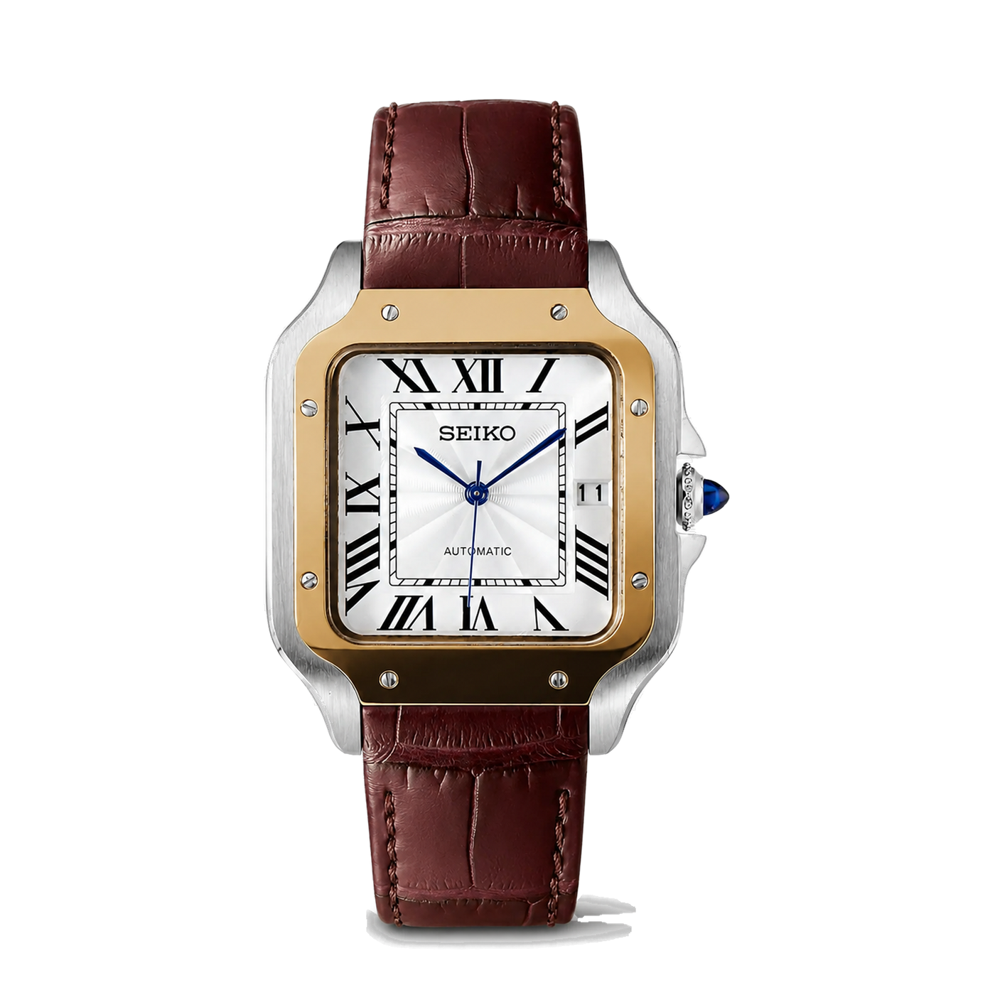 Santeik White Brown Leather