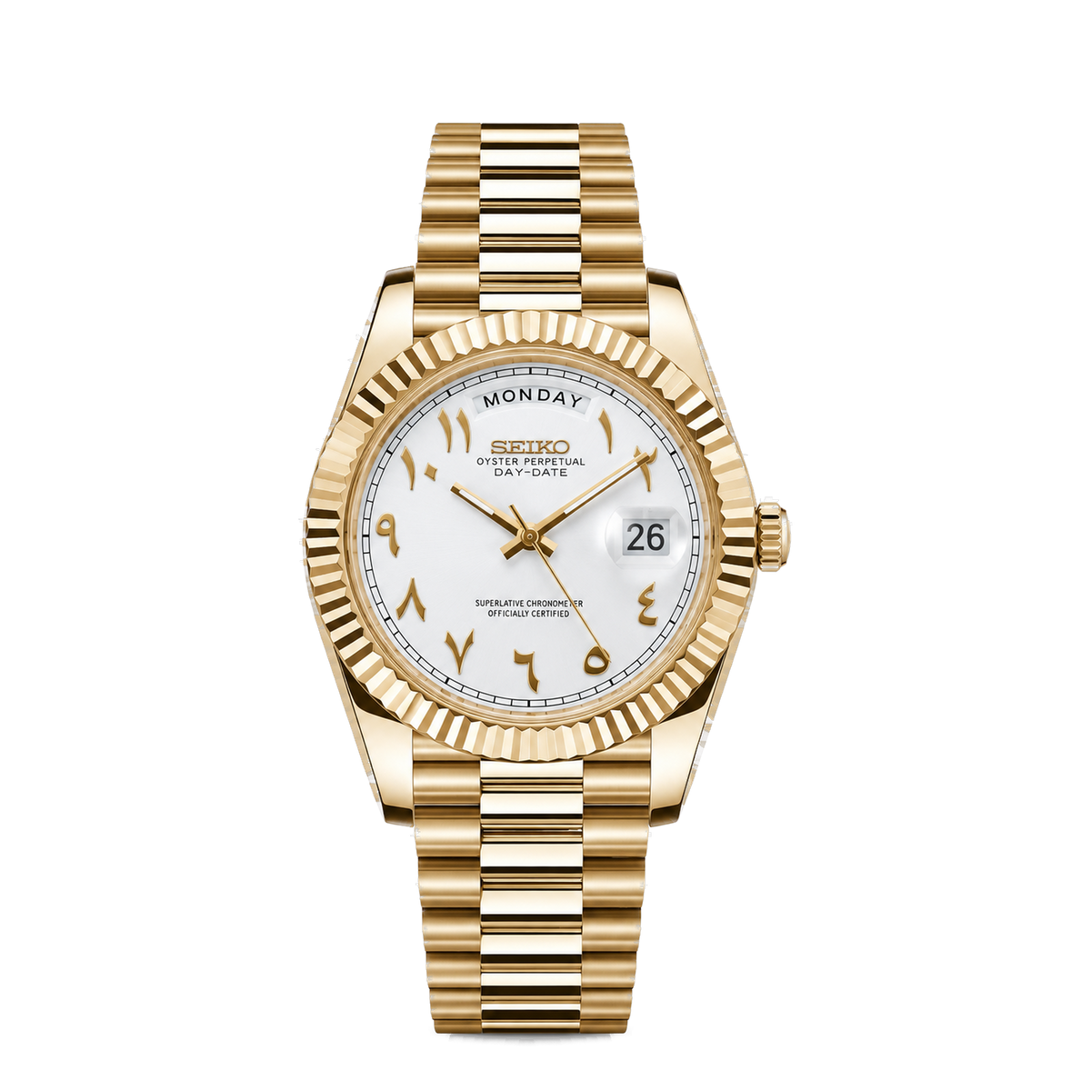 Seikday Yellow Gold White Arabic