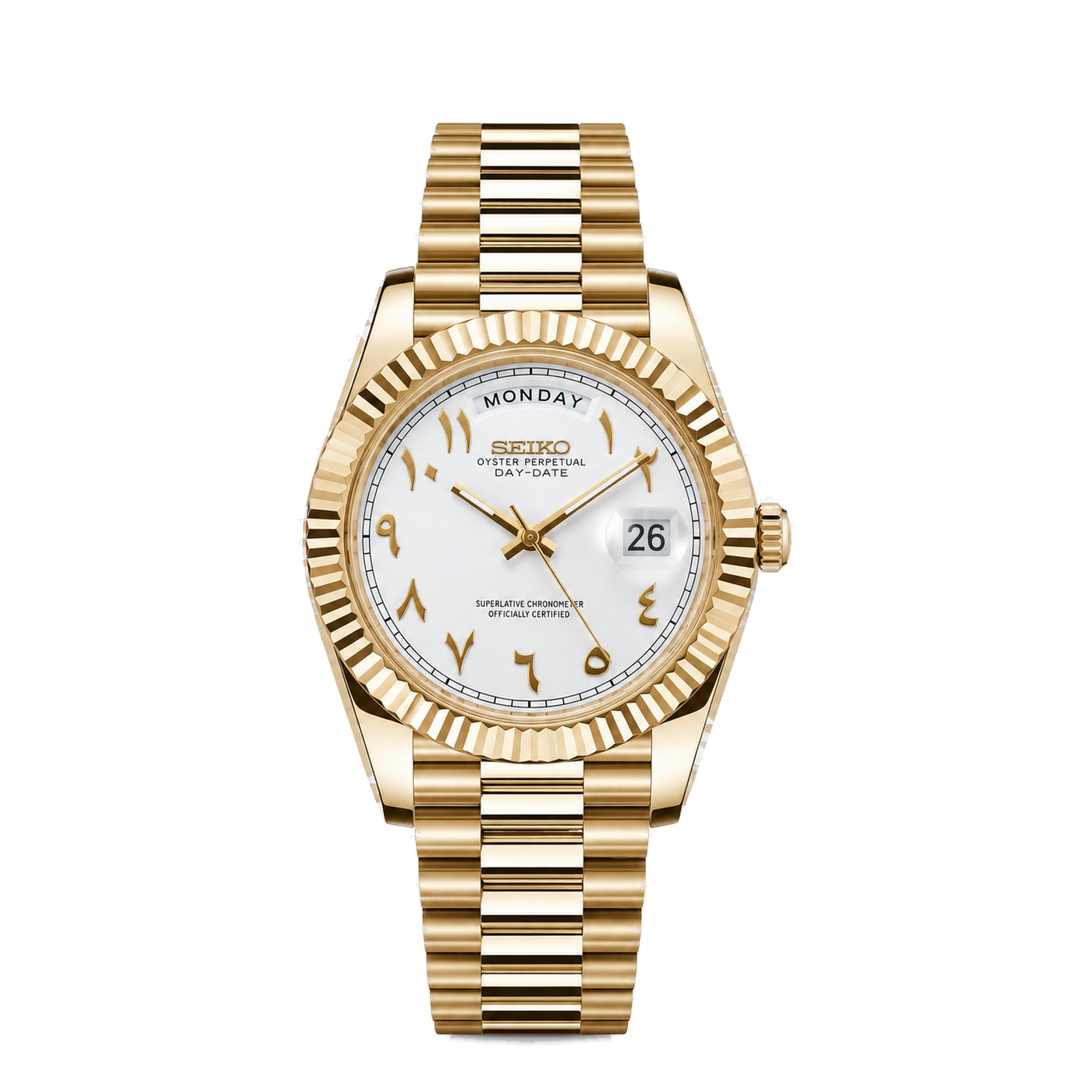 Seikday Yellow Gold White Arabic