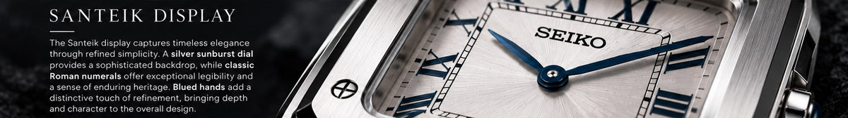Santeik silver sunburst dial with Roman numerals