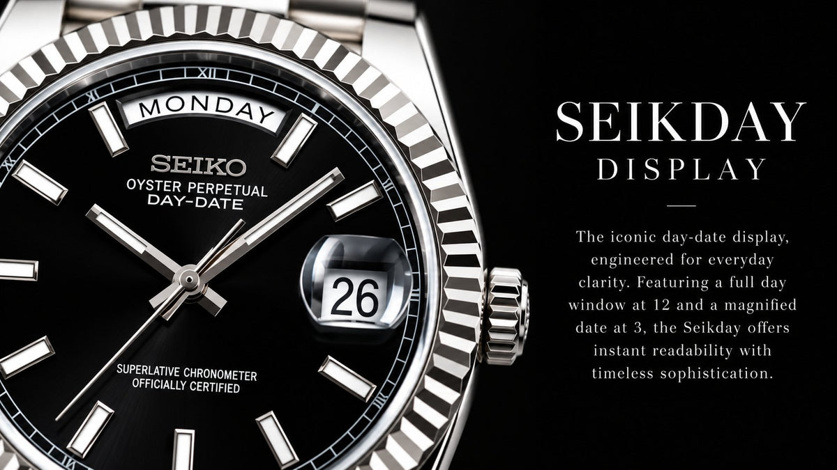 Seikday day-date display